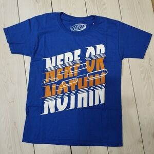 Blue short sleeve Nerf or Nothin shirt Size S (8) NWT